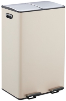 relaxdays Mülleimer Küche 2x30 Lit, Beige