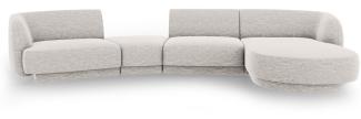 Micadoni Modulares Sofa Miley mit Recamiere 4-Sitzer Rechts Chenille Hellgrau