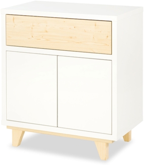 Kombikommode Lydia Schubladenkommode 80cm weiß kiefer grifflos