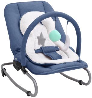 vidaXL Babywippe, Stahl, 77 x 46 x 58 cm, Marineblau