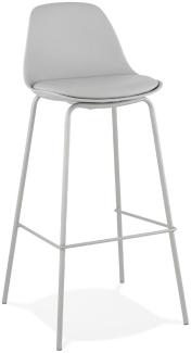 KADIMA DESIGN Sitzhocker Kunststoff-Metall | 75 cm | Robust Pflegeleicht Modern | Grau | Barstuhl