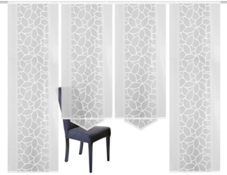 Schmidt Gard Schiebegardine 4er-Set SCHIEBEGARDINEN Jacquard, weiß, 2 x 245 x 57 cm und 2 x 160 x 57 cm, 100% Polyester