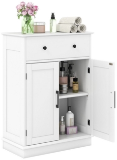 COSTWAY Badkommode, Badezimmerschrank mit Schublade, verstellbarem Regal