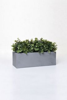 VIVANNO Balkonkasten Fiberglas FLOBO Kasten, Grau Beton-Design 45x17x15 cm