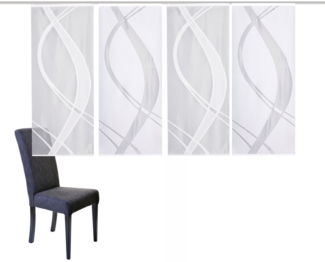 HOME WOHNIDEEN Schiebegardine TIBASO (4 St), Paneelwagen, halbtransparent, Wirkware, halbtransparent