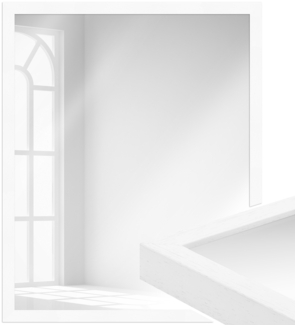 WANDStyle Wandspiegel H960 aus Massivholz in Weiß gemasert 43 x 53 cm im Stil Modern