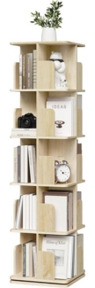 EUGAD Bücherregal, 1-tlg, Bücherschrank mit 5 Ebenen, 360° drehbar, 40x155x40 cm
