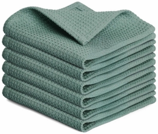 Blumtal Geschirrtuch Set 50x70 oder 30x30 cm, 100% Baumwolle, (6-tlg), Saugfähig, schnell trocknend, waschbar, 100% Baumwolle