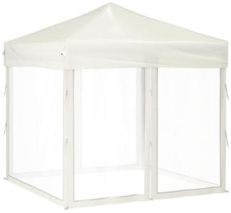 vidaXL Partyzelt Faltbar mit Seitenwänden Creme 2x2 m 93508