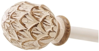 Mirabeau Gardinenstange Gardinenstange Keene creme/braun, Ø 20 mm, Eisen, Knauf: Mangoholz (mangifera indica)