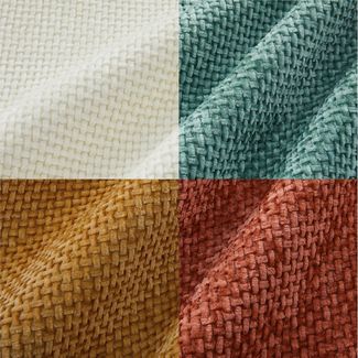 Topfinel Kissenbezug 40x40 samt kissenbezüge 50x50 Weich Sofa Deko Rattanstreifen, kissenbezug 4er set Orange blau Farbverlauf Wohn Kinder Hautfreundlich