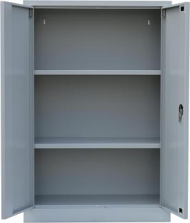 Stahl-Aktenschrank Metallschrank abschließbar Büroschrank Stahlschrank 120 x 92,5 x 42,2 cm Grau/Rot 530324