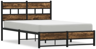 vidaXL Metallbett ohne Matratze Räuchereiche 120x200 cm 4017216