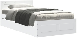 vidaXL Bettgestell mit Kopfteil ohne Matratze Weiß 100x200 cm 3295576