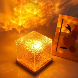 Jibenhome LED Nachttischlampe LED Tischlampe aus Kristall,Wasserwellen Nachtlicht,16 Farben, LED Sternenhimmel Projektor für Spielzimmer Kinderzimmer