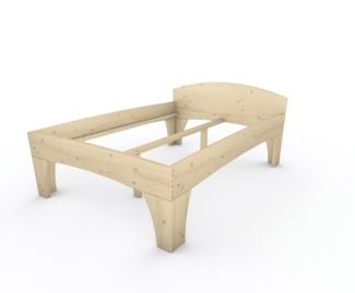 Holzbett (Fichte) "Rosi" 140 x 200 cm 58 cm mit Kopfteil Massivholzbett Bett