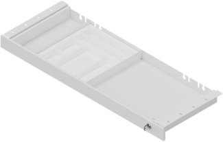 bümö Schreibtisch Organizer Schublade abschließbar aus Metall in weiß mit Schloss, Schreibwareneinsatz, Trennstegen & Antirutschmatte - Premium Schreibtisch Zubehör, UCT1-W