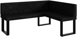 MEBLINI Eckbank für Esszimmer - Küchenbank - Essecke - Sitzecke Küche - ERIC - U-Beine 128 x 168 x 87 cm Rechts - Schwarz Samt