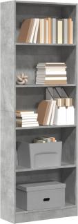 vidaXL Bücherregal Betongrau 60x24x176 cm Holzwerkstoff 857824