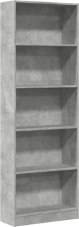 vidaXL Bücherregal Betongrau 60x24x176 cm Holzwerkstoff 857824