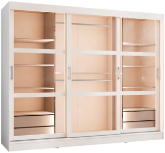 MIRJAN24 Kleiderschrank Norilo 250 (mit drei Schiebetüren) vier Schubladen, 2550 x 65 x 203 cm