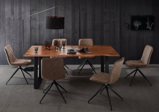 SAM® Baumkantentisch Lennart, Akazienholz, Baumkante, Metallgestell U-Form, bis 3m lieferbar