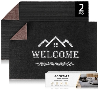 Fußmatte 2er Set Indoor Outdoor Haustür Schmutzfangmatte Türmatte Fußabstreifer