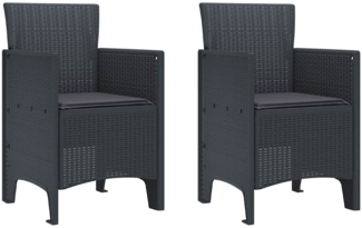 vidaXL Gartenstuhl 2 pcs Anthrazit 53 x 49 x 85 cm PP 847451