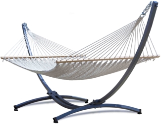 Potenza Barbados Stabhängematte mit Grande Gestell bis 220kg I Hängematte- 210x140, 200kg Ecru