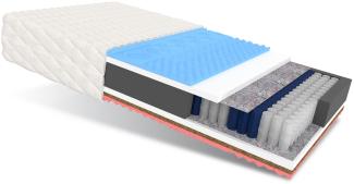 Matratze 140x200 Taschenfederkern GINASO 7 Zonen H3 H4 22 cm Kokos Visco HR Schaum Polyurethanschaum JERSEY