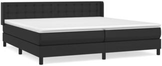 vidaXL Boxspringbett mit Matratze Schwarz 200x200 cm Kunstleder, Härtegrad: H2 [3130799]