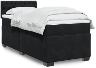 vidaXL Boxspringbett mit Matratze Schwarz 90x200 cm Samt 3286218