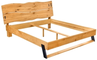 riess-ambiente Holzbett AMAZONAS 180x200 cm natur / schwarz - Baumkante, Wildeiche, Massivholz (Einzelartikel, 1-tlg), Kingsize-Doppelbett -ideal f. Schlafzimmer, Gästezimmer & Jugendzimmer