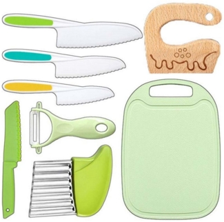 Auledio Kinderkochmesser 8-teiliges Kinder-Küchenmesser-Set zum Schneiden und Kochen