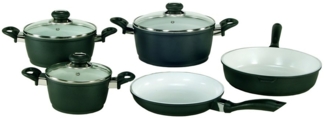 Krüger Topf-Set Oslo, Keramik (Set, 8-tlg, Fleischtopf 16/20/24 cm, Schmorpfanne 28 cm,Bratpfanne 24 cm), Induktion