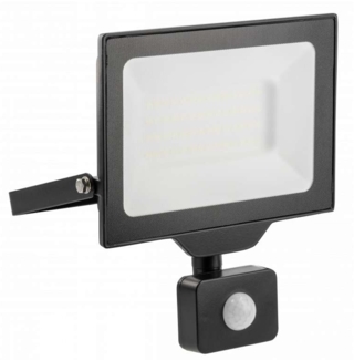 50w LED Wand Fluter Außenbereich IP65 mit Bewegungs Melder in schwarz Eckig|Neutralweiß