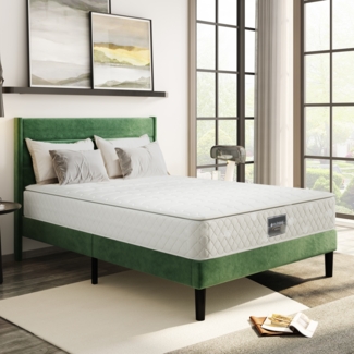 Bett 140x200 cm mit 7-Zonen Kaltschaum & Taschenfederkern – Öko-Tex, Härtegrad H3