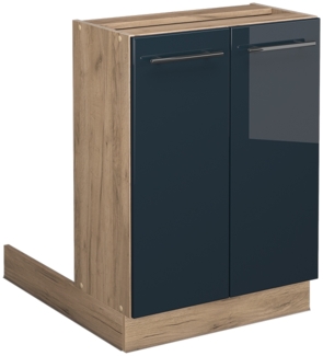 Kücheninsel Fame-Line Dunkelblau Hochglanz 60 cm ohne Arbeitsplatte Vicco