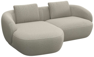 FLEXLUX Wohnlandschaft Torino, rund, L-Form, Sofa-Ecke mit Recamiere, Longchair-Sofa, Modernes, organisches Sofa-Design, Kaltschaum, Wellenunterfederung