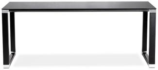 Kokoon Design Schreibtisch Warner Glas Schwarz 200x75x100 cm