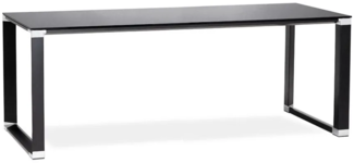 Kokoon Design Schreibtisch Warner Glas Schwarz 200x75x100 cm