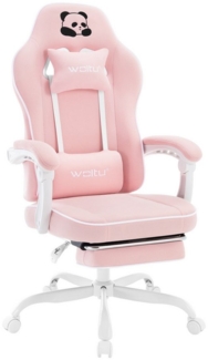Woltu Gaming-Stuhl (1 St), mit Kopfkissen Lendenkissen Fußstütze, ergonomisch, Netzstoff