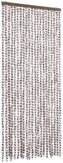 vidaXL Insektenschutz-Vorhang Taupe und Weiß 90x220 cm Chenille 325461