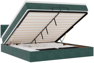 vidaXL Ottoman-Bett mit Matratze Dunkelgrün 200x200 cm Samt 3311870