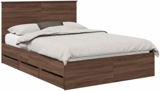 vidaXL Bettrahmen Braun Eichen-Optik 140 x 200 cm Ingenieurs Holz 3411123