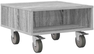 vidaXL Beistelltisch mit Rädern Graues Sonoma 50,5 x 50 x 30 cm 891029