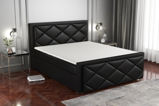 A&J MöbelLand GmbH Boxspringbett SAXI mit Bettkasten, Topper und gepolstertem Kopfteil. (Boxspringbett mit Bettkasten und gepolstertem Kopfteil. Inclusive Topper!, TOP ANGEBOT), Länge 216 cm Höhe 106 cm