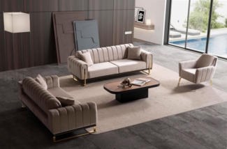 Özberk Sofa Paris Premium, Spar-Set 7 Teile, Couchgarnitur im eleganten 3-3-1 Design