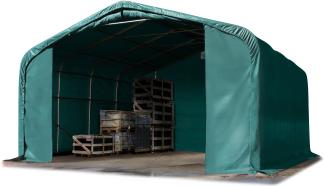 TOOLPORT Standsicheres Lagerzelt 6x6 m Weidezelt PVC Plane 850 N dunkelgrün 100% Wasserdicht