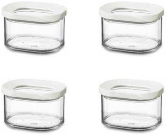 Mepal | 4-tlg Vorratsdosen Set Modula | 175 ml | weiß | ideal für trockene Lebensmittel | Frischhaltedose | praktische Aufbewahrungslösung